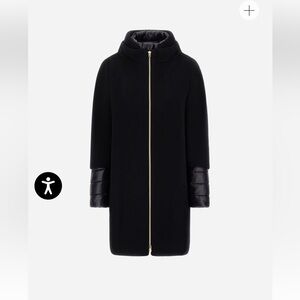 Herno COAT IN LUXURY WOOL AND NYLON ULTRALIGHT .Black size 46 .